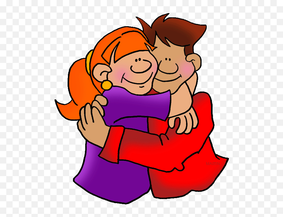 Clipart Of A Hug - Hug A Friend Clipart Emoji,Emoticon Hug