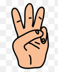 Finger Clipart Three Picture - 3 Fingers Art Emoji