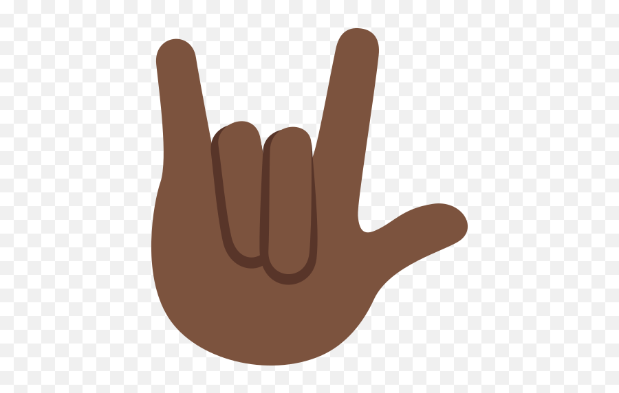 Gesture Emoji With Dark Skin Tone - Love You Emoji Sign Language,I Love You Hand Emoji