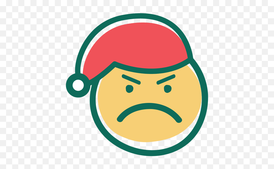 Angry Santa Claus Hat Face Emoticon 33 - Emoticono Papa Noel Enfadado Emoji,Mad Emoji Face