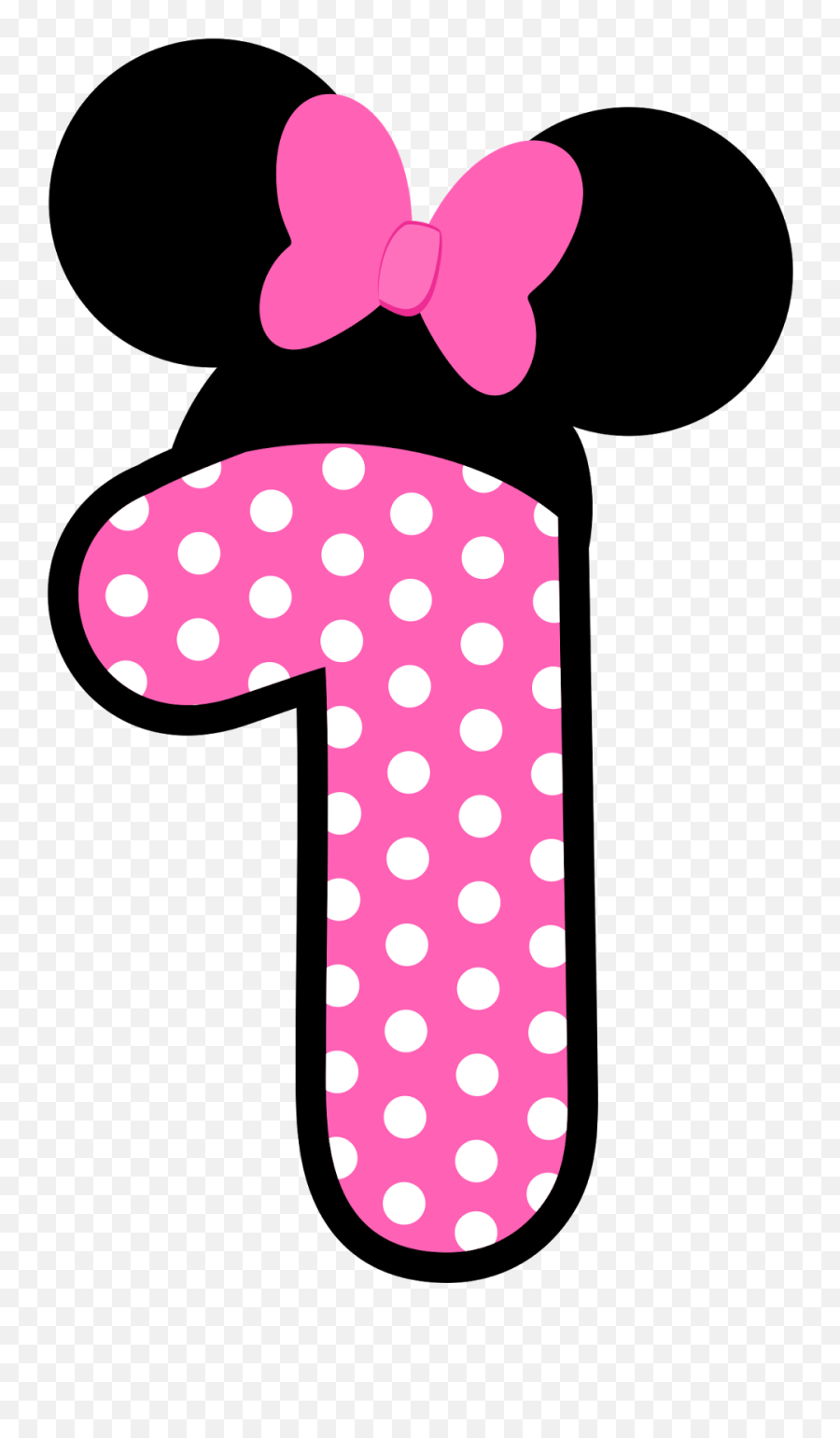 Números A Lo Minnie En Rosa - Minnie Mouse Numero 1 Emoji,Minnie Emoji