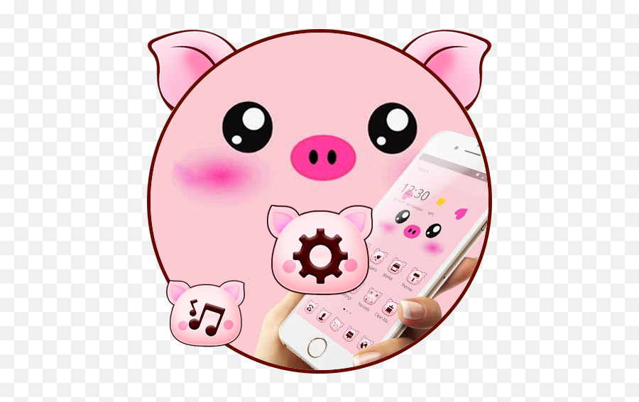 Pink Cartoon Piggy Kawaii Theme - Cute Pig Face Transparent Emoji,Miss Piggy Emoji