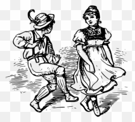 Children Dancing - Line Drawing Hansel Gretel Emoji,Dancing Girls Emoji