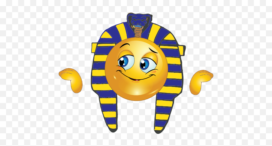 Pharaoh Boy Smiley Emoticon Clipart - Smiley Egyptian Emoji,Ankh Emoticon