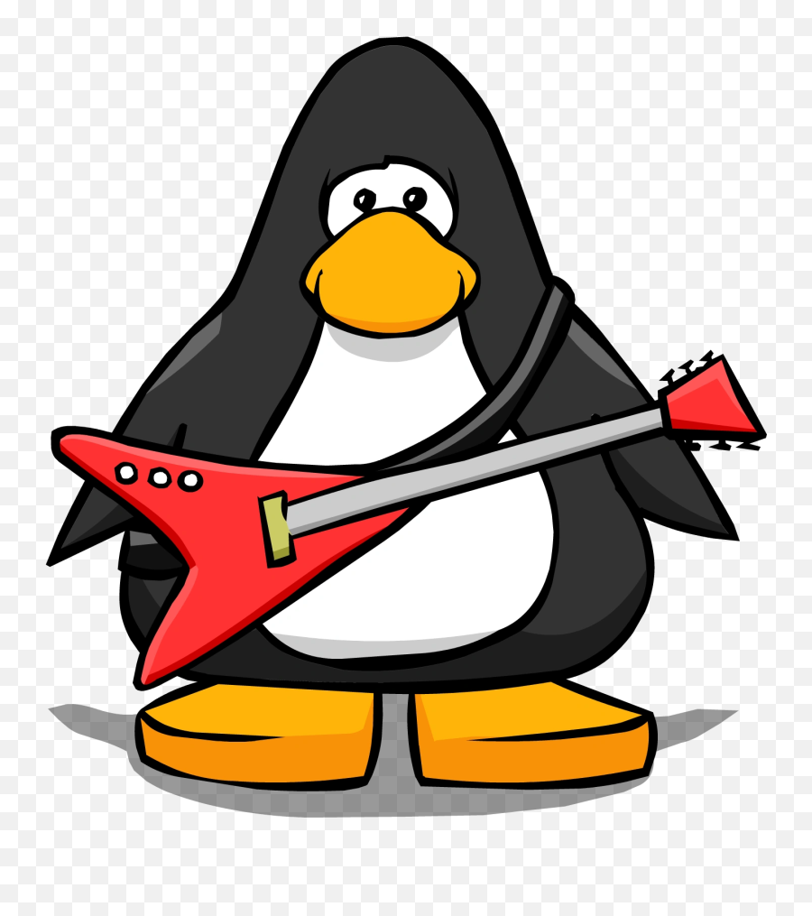 Red Electric Guitar Club Penguin Wiki Fandom - Club Penguin Unibrow Emoji,Electric Guitar Emoji