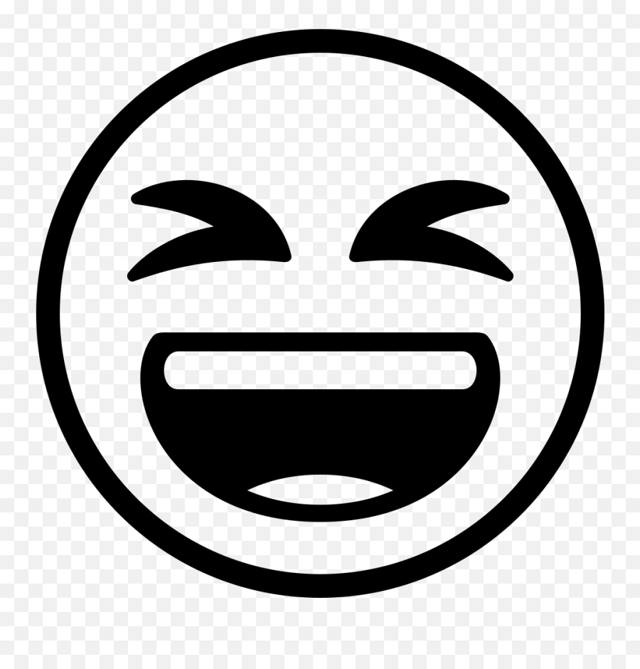 Emojione Bw 1f606 - Laughing Emoji Black And White,Laughing Emoji