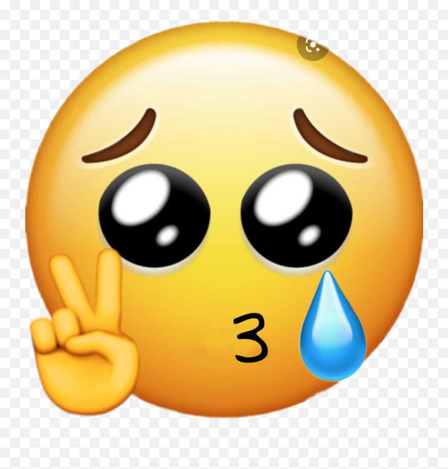 Kissyface Tear Edit Emoji Peace - Crying Peace Sign Emoji,Kissy Face Emoji