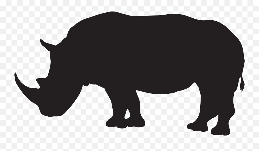 Rhino Silhouette Png - Silhouette Rhino Clip Art Emoji,Rhino Emoji