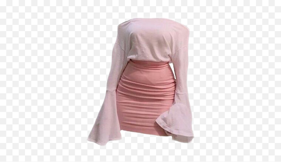 Dress Skirt Blouse Top Bottom Shirt - Girly Pink Aesthetic Outfit Emoji,Emoji Shirt And Skirt