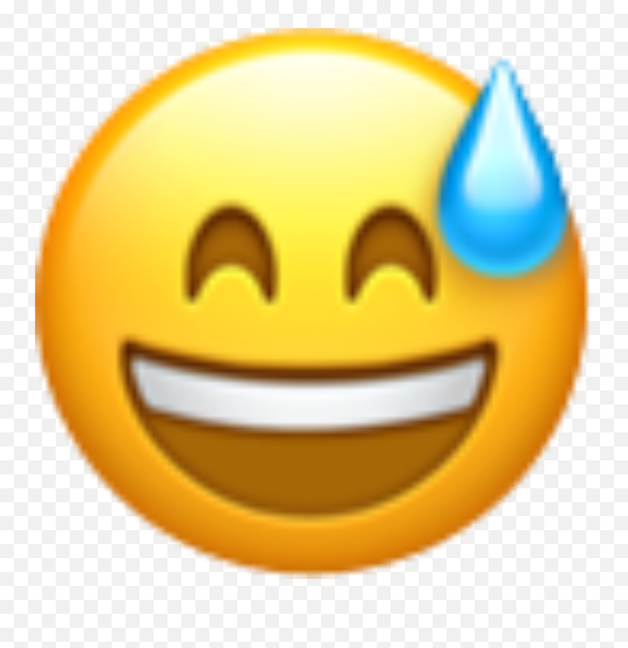 Emoji Emojis Phone Sticker By Olivia W - Grinning Face With Sweat Emoji,Emoji On Phone