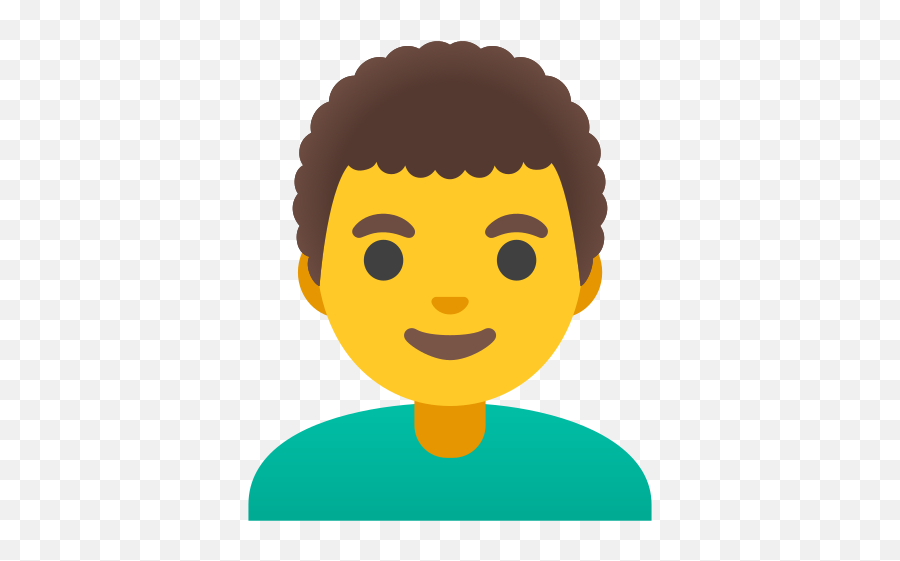 U200d Man Curly Hair Emoji - Raise Hand Emoji Clipart,Buddhist Symbol Emoji