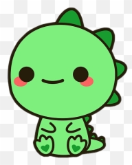 dragon dinosaur green cute Sticker by David Belmonte - Kawaii Dinosaur Cute Cartoon Emoji