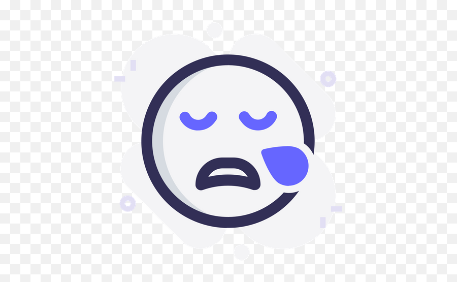 Sleepy Emoji Icon Of Colored Outline Style - Available In Dot,Tired Emojis