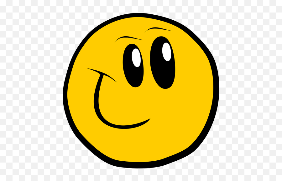 Vector Graphics Of A Smiling Yellow Emoticon - Cartoon Smiley Face Png Emoji,Eyes Emoji