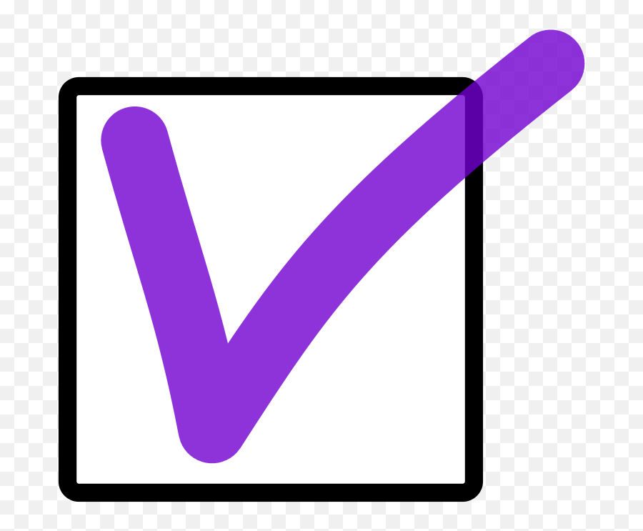 Afkrydsningsboks 2 - Purple Check Mark Box Emoji,Check Box Emoji