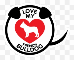 I Love My French Bulldog Puppy Heart - Emblem Emoji,French Bulldog Emoji