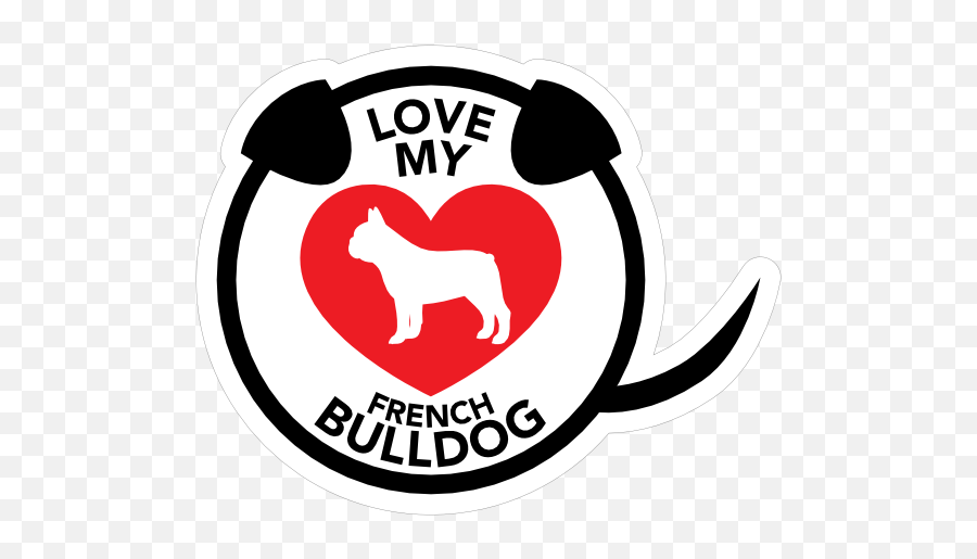 I Love My French Bulldog Puppy Heart - Emblem Emoji,French Bulldog Emoji