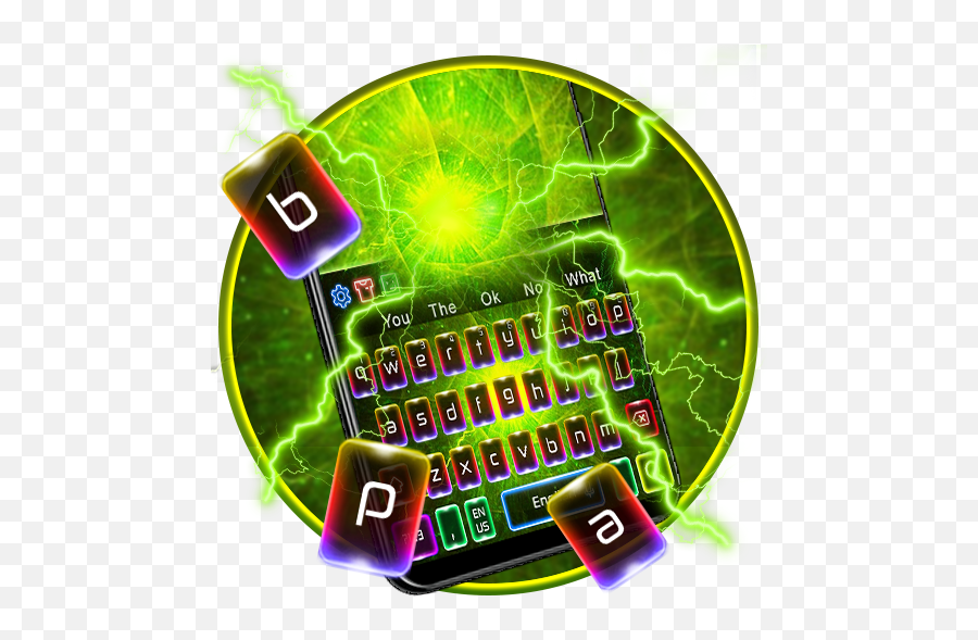 Gradient Lightning Keyboard Theme - Circle Emoji,Lightning Emojis