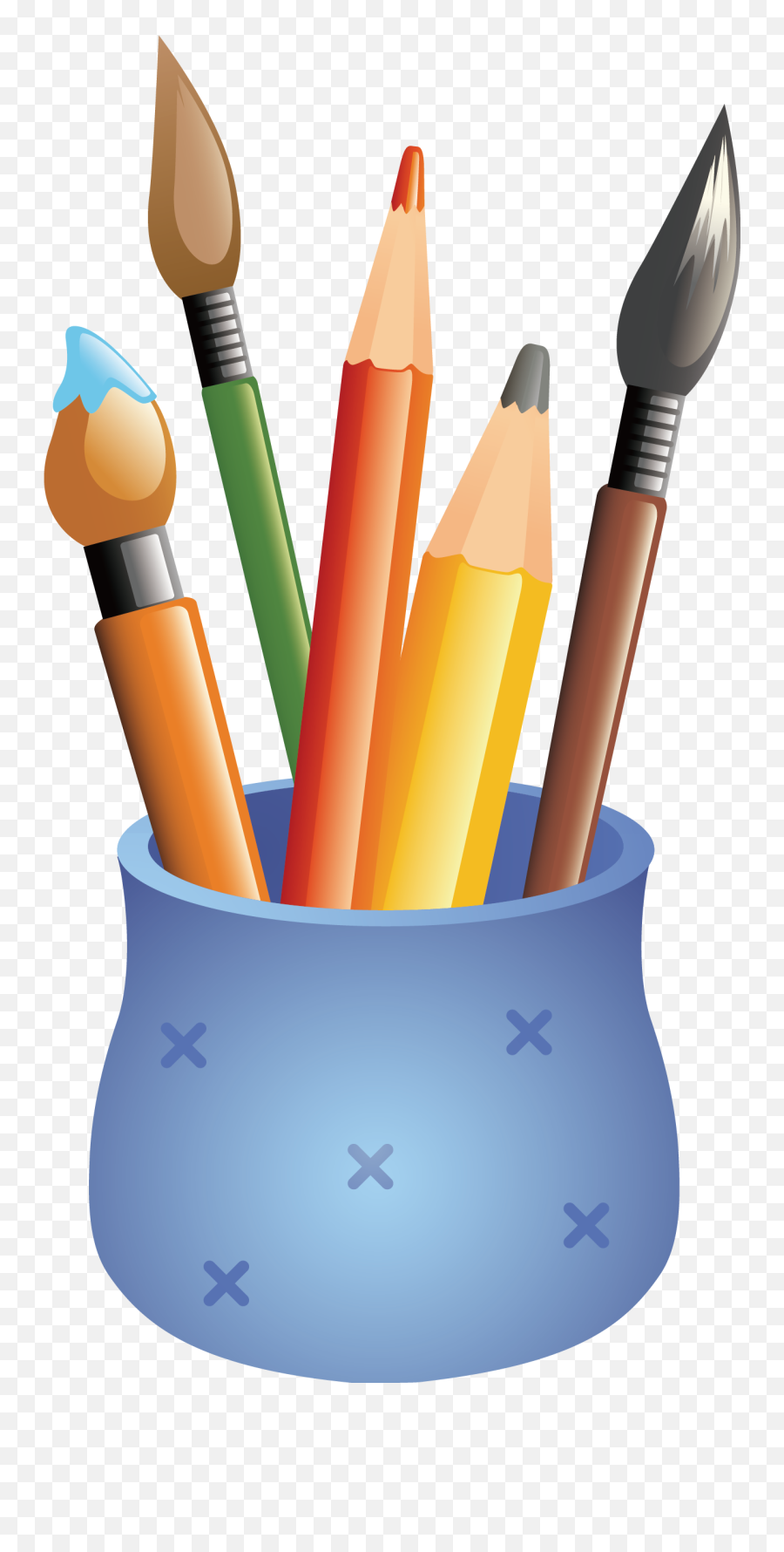 Cups Clipart Colored Plastic Cups Colored Plastic - Paint Brush And Pencil Emoji,Emoji Pencil Case