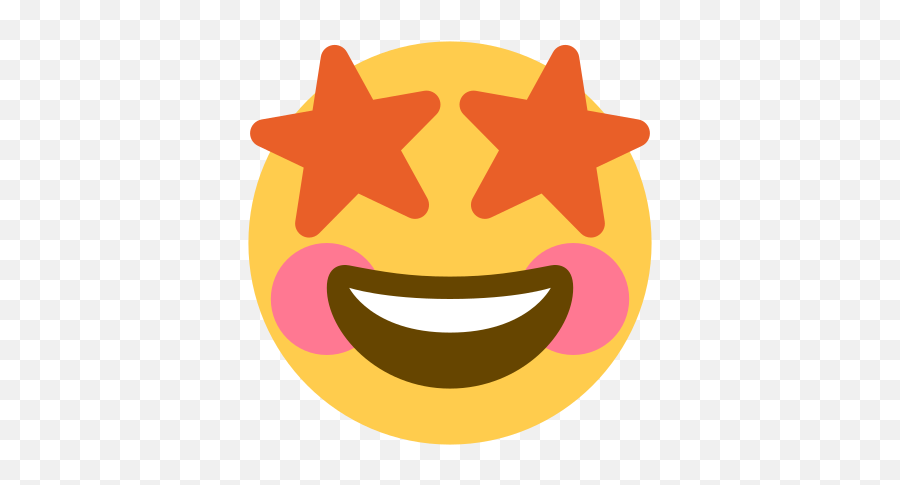Struck - Star Eys Emoji Transparent,Flushed Emoji