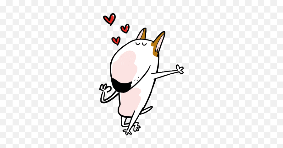 Hearts Sticker - Love Bull Terrier Gif Emoji,Bull Emoji