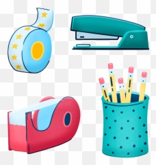 Office Supplies Staple Tape - Clip Art Emoji,Emoji School Supplies