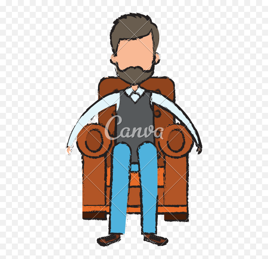 Elegant Man On The Couch Avatar Character - Icons By Canva Cartoon Emoji,Couch Emoji