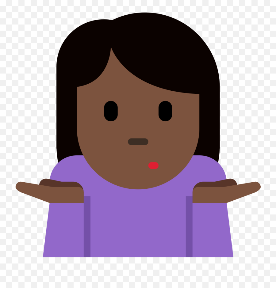 Twemoji2 1f937 - Black Girl Hands Up Emoji,Shrug Emoji Transparent