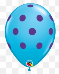 Polka Dots Balloons - Pk Of 6 Blue And Purple Single Balloon Emoji,Deflated Emoji