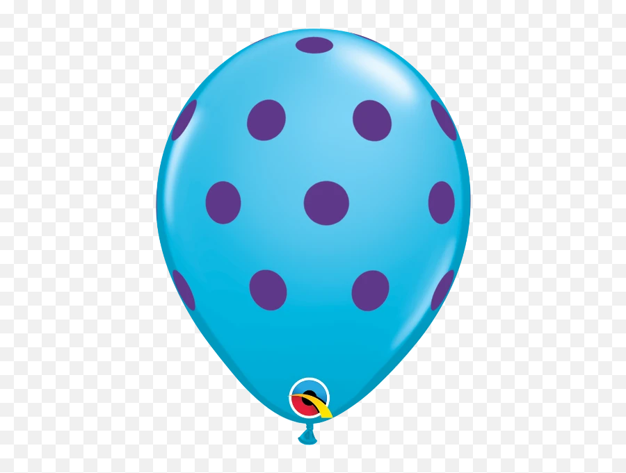 Polka Dots Balloons - Pk Of 6 Blue And Purple Single Balloon Emoji,Deflated Emoji