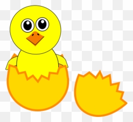 Hatching Duckling Yellow Bird Baby - Egg Clipart Emoji