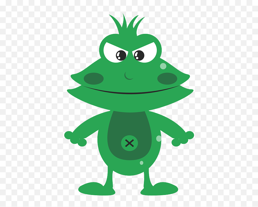 Mean Amphib Funny Character Green Frog - Kartun Binatang Warna Hijau Emoji,Frog And Coffee Cup Emoji