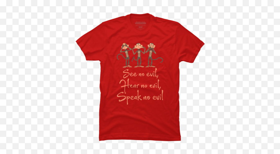 Best Red Monkey T Shirts Tanks And Hoodies Design By Humans - Short Sleeve Emoji,See No Evil Monkey Emoji