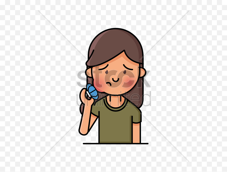 Cartoon Microphone Clipart - Girl With Broken Arm Clipart Emoji,Toothache Emoji