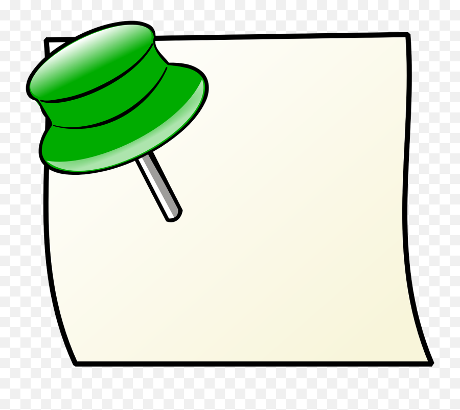 Pushpin Pin Green Paper Sheet - Pin Clip Art Emoji,Push Pin Emoji