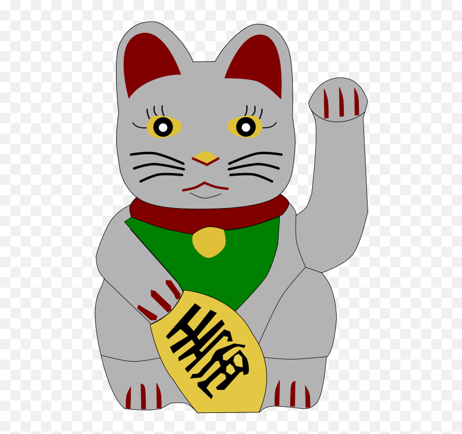Beckoning Clipart House - Chinese Waving Cat Clip Art Emoji,Lucky Cat Emoji