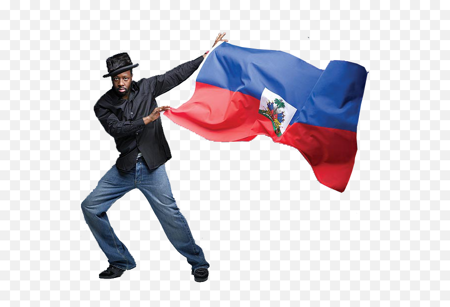 Wyclef Jean Holding Haiti Flag - Wyclef Jean With Haitian Flag Emoji,Haitian Flag Emoji