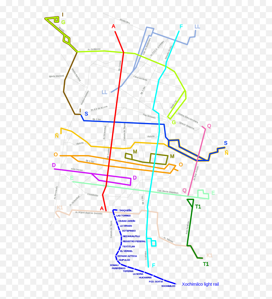 Trolley Network Mexico City - Como Ir A Xochimilco En Metro Emoji,Make A Heart With Emojis