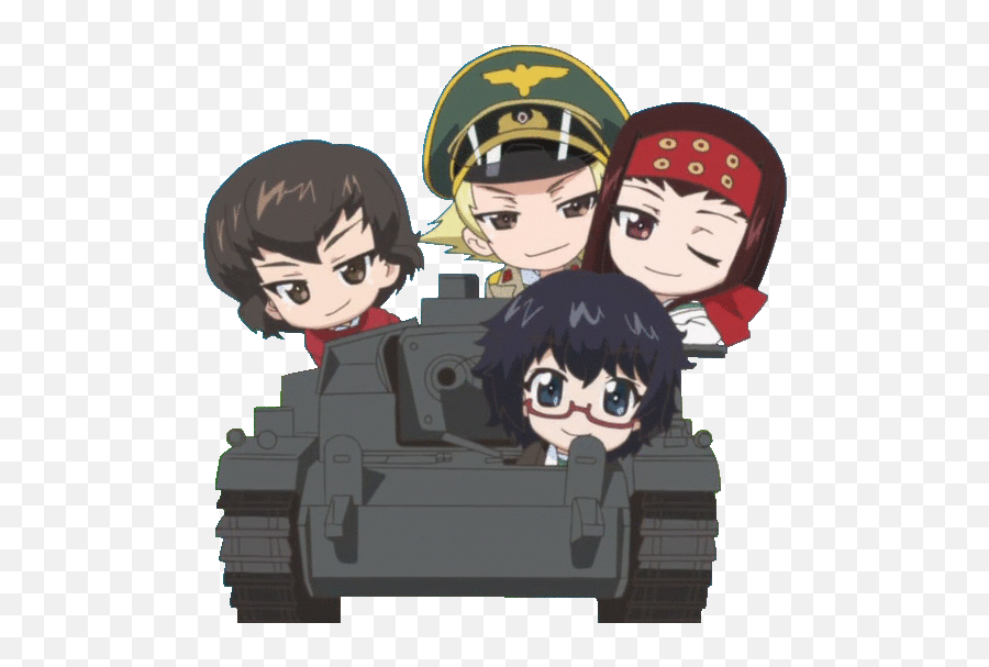 Top Girls Und Panzer Stickers For - Girls Und Panzer Chibi Tank Gif Emoji,Military Emojis For Android