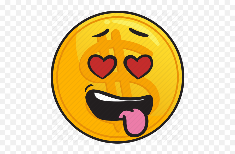 Gold Coin Emoji Cartoons - Love Struck Emoji,Coin Emoji