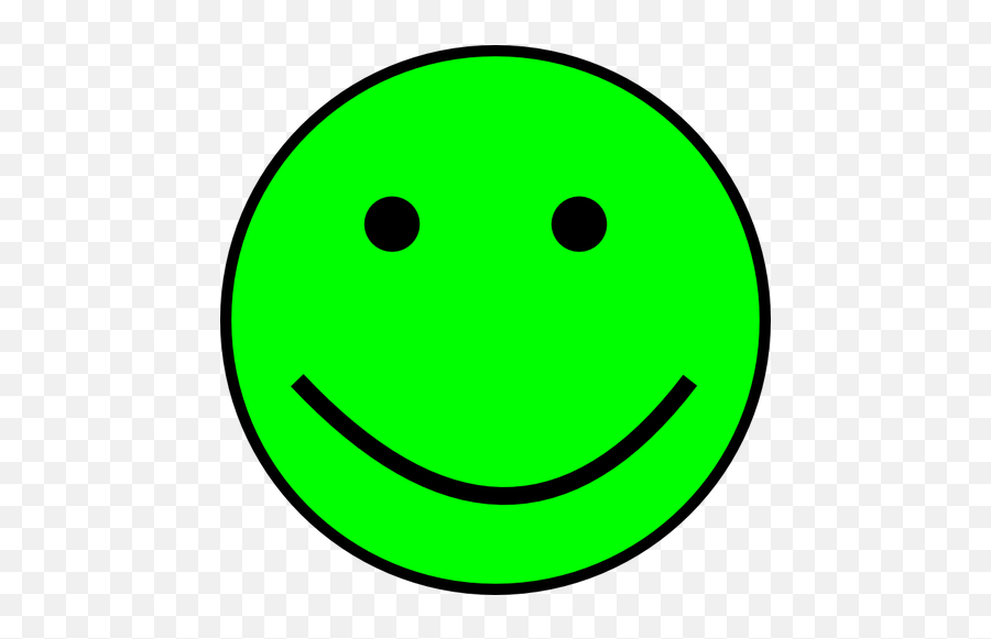 Happy Green Positive Face Emoticon Vector Illustration - Emoji Green Happy Face,Laughing Emoji