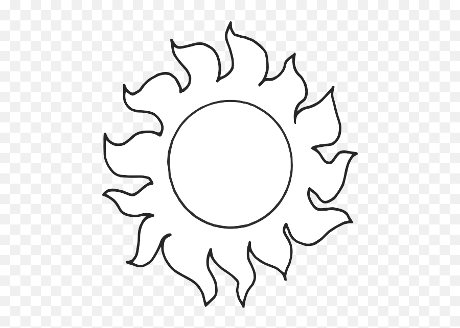 Vector Graphics Of Fiery Sun Line Art Emoji,Heart Emoji Symbols