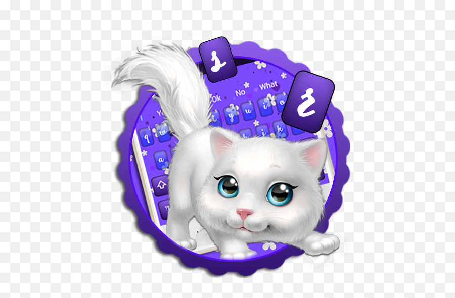 Cute Fluffy Cat Keyboard - Clip Art Emoji,Cat Emoji Keyboard