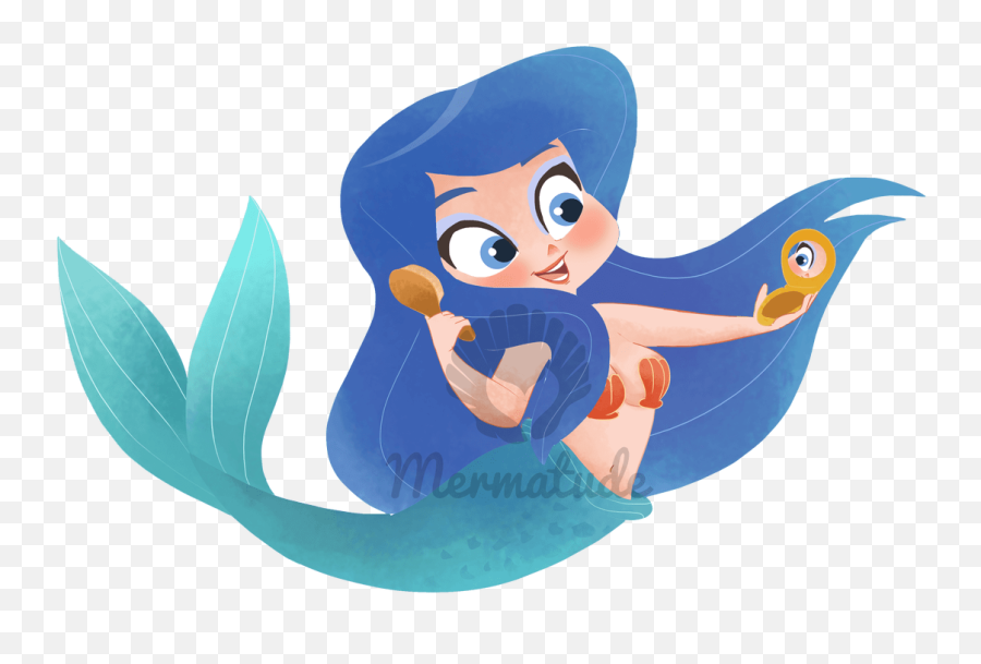 Comb Clipart Combed Hair Comb Combed - Mermaid Cartoon Blue Hair Emoji,Comb Emoji