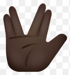 Vulcan Salute Dark Skin Tone Icon - Sign Language Emoji,Salute Emoji
