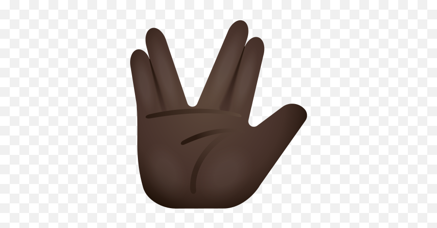 Vulcan Salute Dark Skin Tone Icon - Sign Language Emoji,Salute Emoji