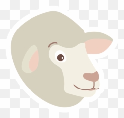 Sheep Wool Lamb Flat Sticker - Ugly Emoji,Lamb Emoji