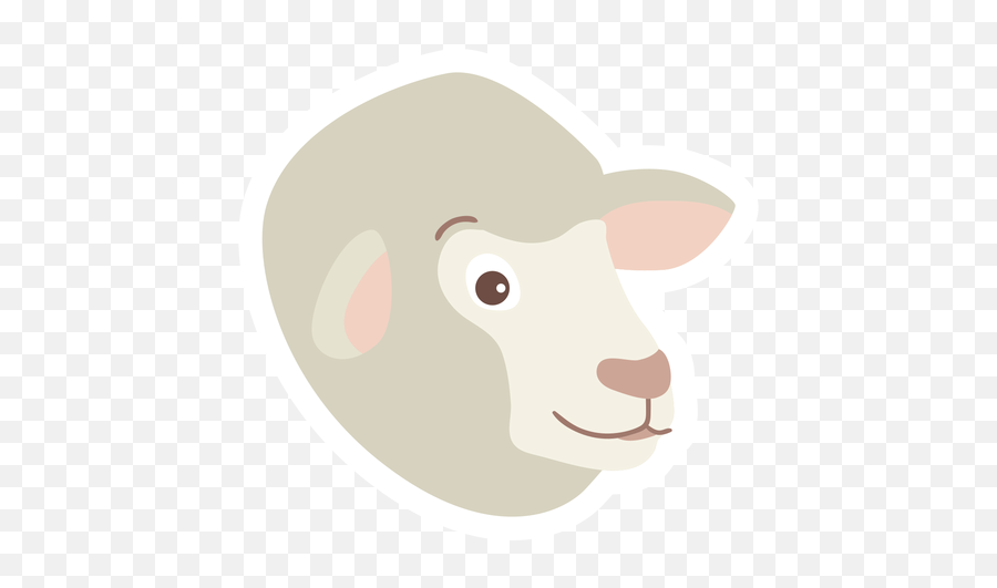 Sheep Wool Lamb Flat Sticker - Ugly Emoji,Lamb Emoji