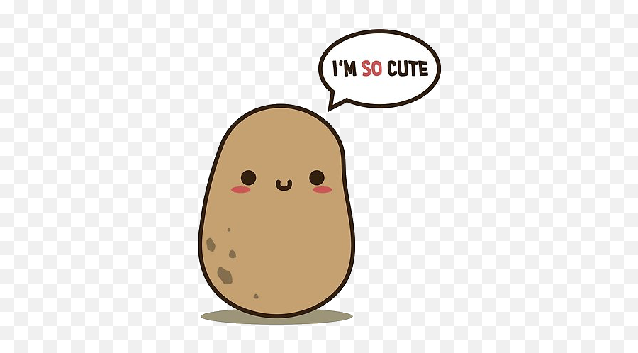 Kawaii Potato Cute Adorable Meme Art - Cute Potato Emoji,Sweet Potato Emoji