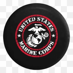 Jeep Wrangler Tire Cover With Us Marine - Corps Emoji